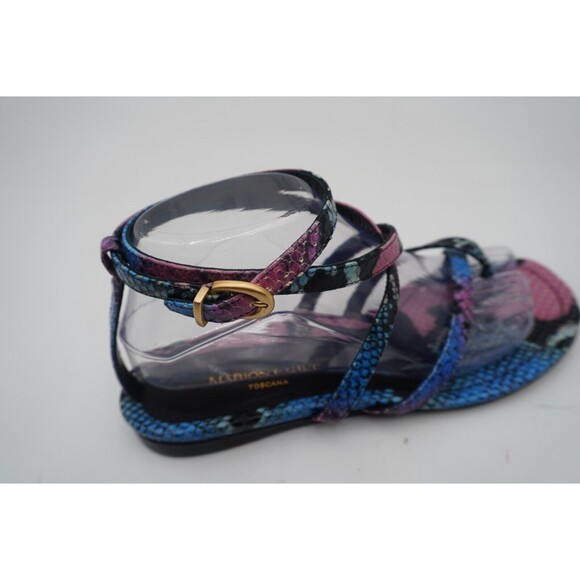 Marion Parke Toscana Harvey Python Snakeskin Indigo Strappy Sandals Size 8.5/39 - Picture 16 of 16